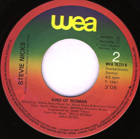 Stevie Nicks with Tom Petty And The Heartbreakers : Stop Draggin' My Heart Around (7", Single, Mono)