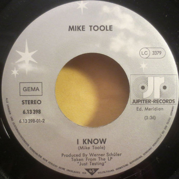 Mike Toole : Save Me (7", Single, Promo)
