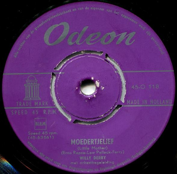 Willy Derby : Hallo Bandoeng / Moedertjelief (7", Single, RE, Pus)