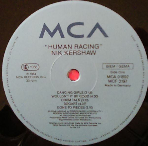 Nik Kershaw : Human Racing (LP, Album, RE)