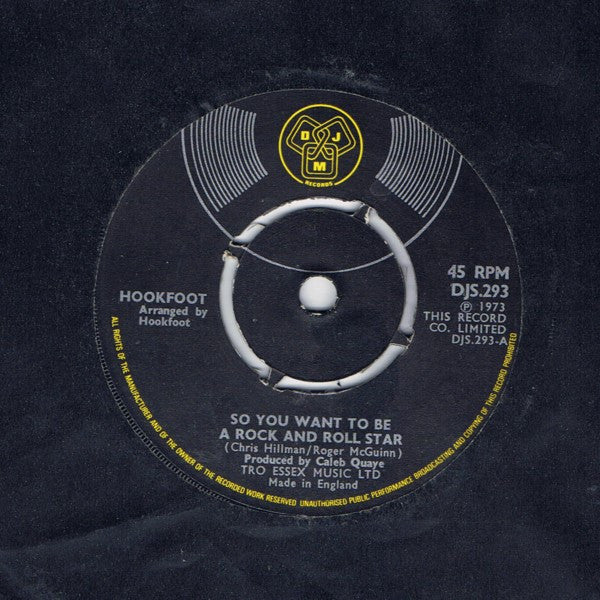 Hookfoot : So You Want To Be A Rock And Roll Star (7", Single)