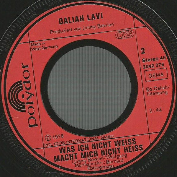 Daliah Lavi : Bei Dir Bin Ich Immer Noch Zu Haus (7", Single)