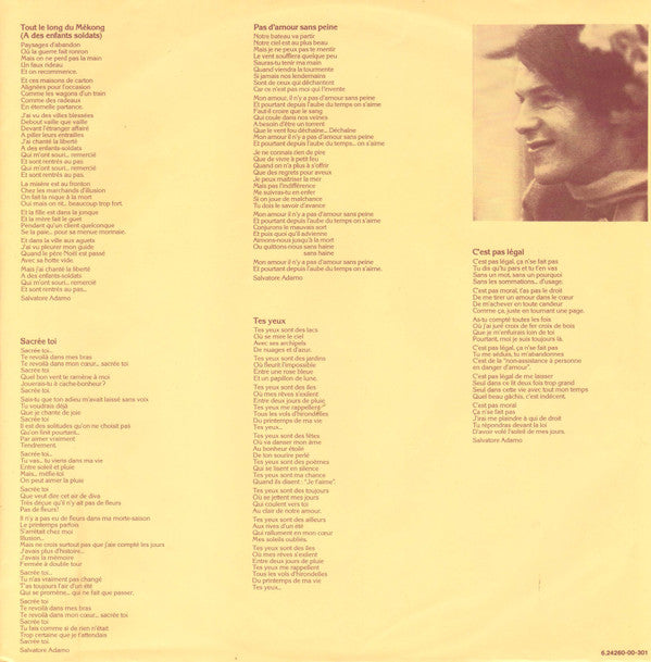 Salvatore Adamo* : Pauvre Liberté... (LP, Album)