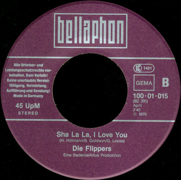 Die Flippers : Weine Nicht Kleine Eva / Sha La La, I Love You (7", Single, RE, RP)