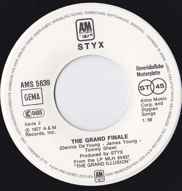 Styx : Fooling Yourself (7", Single, Promo)