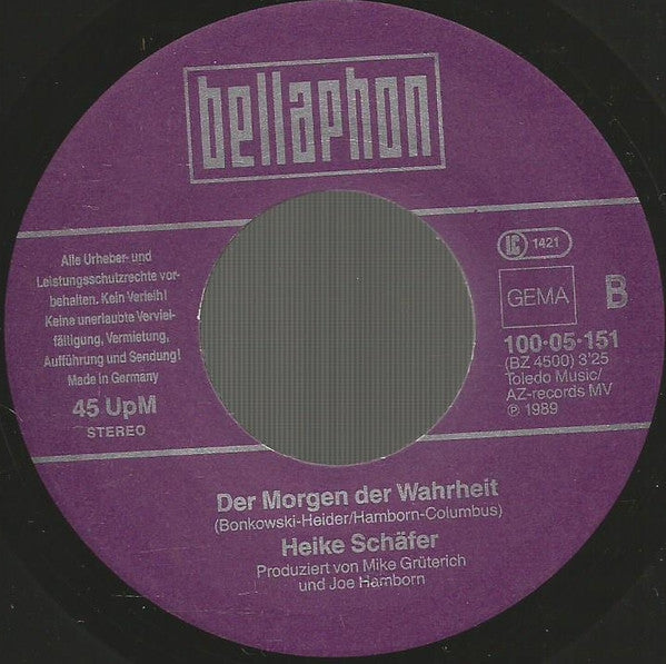 Heike Schäfer : Jetzt Oder Nie (7", Single)