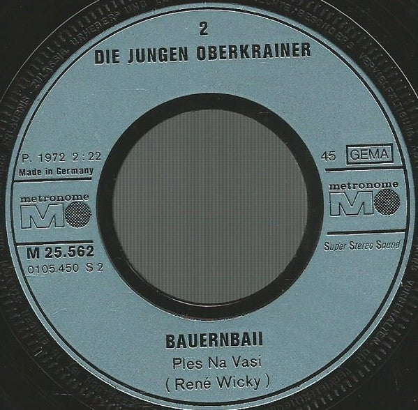 Die Jungen Oberkrainer : Grüne Wiesen / Bauernball (7", Single)