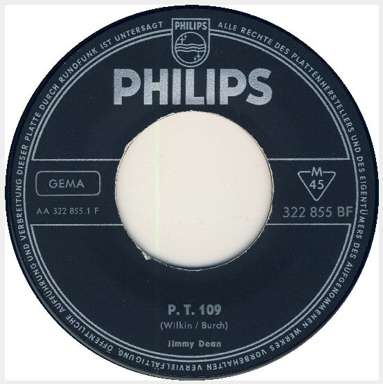 Jimmy Dean : P. T. 109 / Walk On, Boy (7", Single)