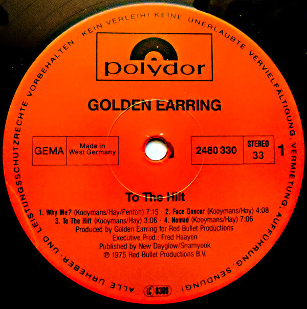 Golden Earring : To The Hilt (LP, Album, Gat)