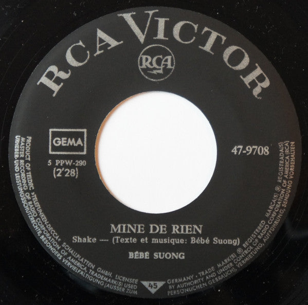 Bébé Hong-Suong : Mon Coeur Soupire / Mine De Rien (7", Single, Mono)