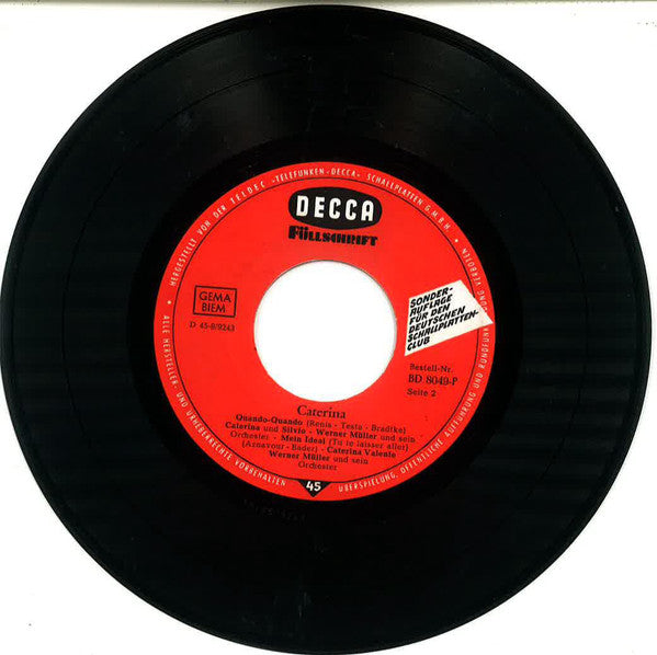 Caterina Valente, Silvio Francesco : Caterina (7", EP, Club)