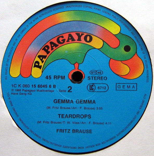 Fritz Brause : Shilly Shally (Let’s Dance Tonight) (12", Maxi)