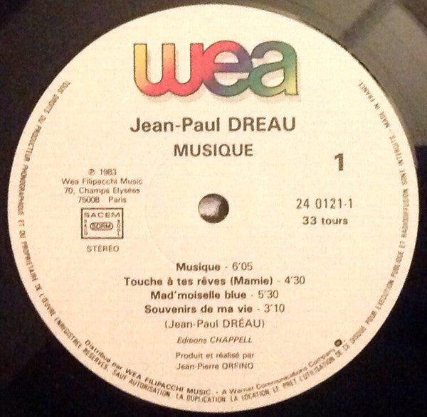 Jean-Paul Dreau : Musique (LP)