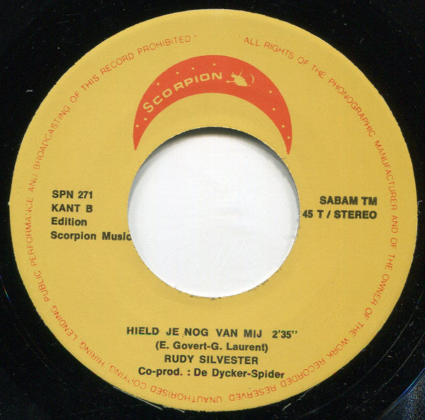 Rudy Silvester : Eenzaam Verlaten (7", Single)