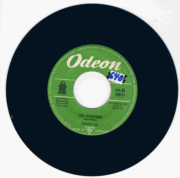 Bonnie Lou, Bonnie Lou And Rusty York : I'm Available (7", Single)