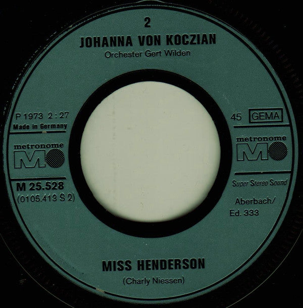 Johanna Von Koczian : Der Lord Von Barmbek / Miss Henderson (7", Single)