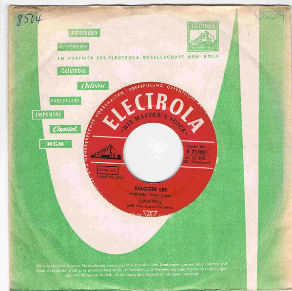 Lloyd Price With Don Costa Orchestra : Stagger Lee (7", Single)