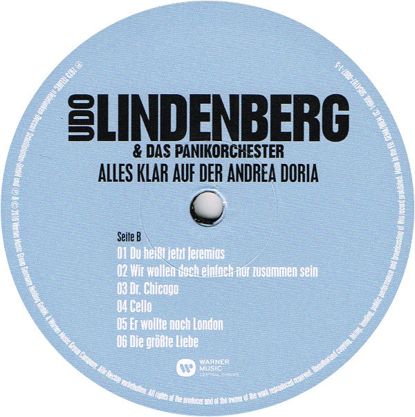 Udo Lindenberg Und Das Panikorchester : Alles Klar Auf Der Andrea Doria (LP, Album, RE)