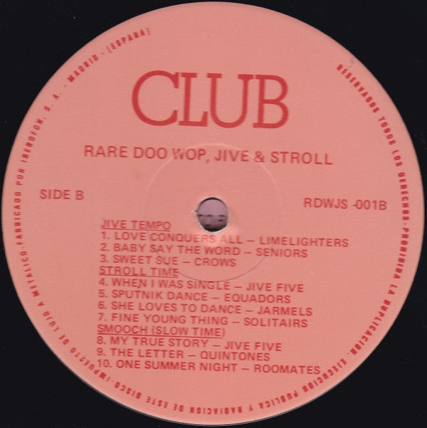 Various : Rare Doo Wop Jive & Stroll (LP, Comp)