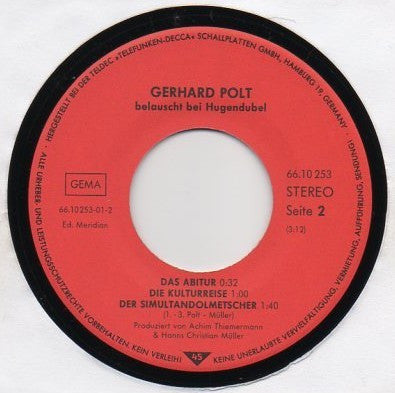 Gerhard Polt : Belauscht Bei Hugendubel (7")