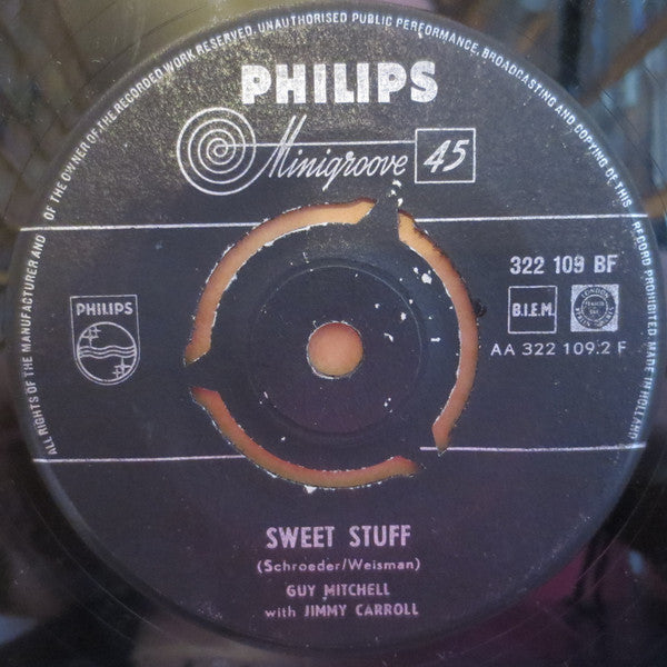 Guy Mitchell With Jimmy Carroll : In The Middle Of A Dark, Dark Night / Sweet Stuff (7", Single)
