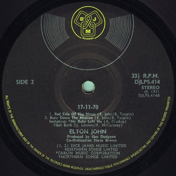Elton John : 17-11-70 (LP, Album)