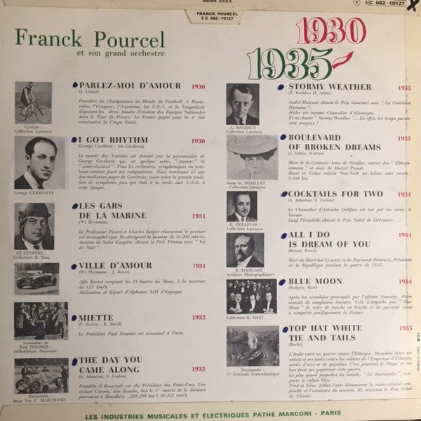 Franck Pourcel Et Son Grand Orchestre : Vol. 2 1930 - 1935 (LP)