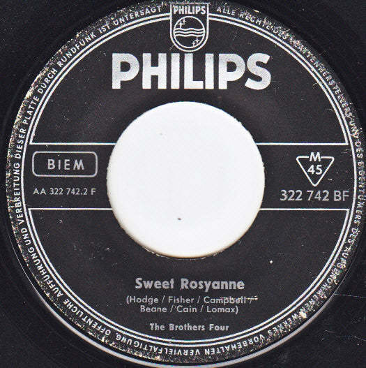 The Brothers Four : Frogg / Sweet Rosyanne (7", Single)