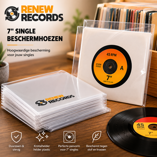 Plastic single 7'' beschermhoesjes 100 stuks