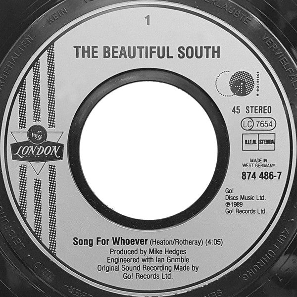 The Beautiful South : Song For Whoever (7", Single)