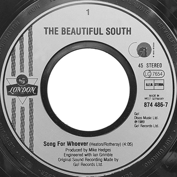 The Beautiful South : Song For Whoever (7", Single)