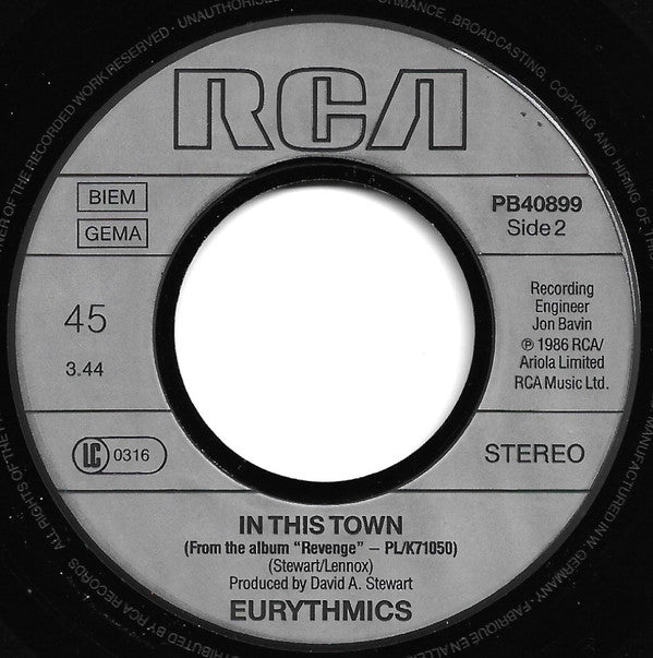 Eurythmics : Thorn In My Side (7", Single)