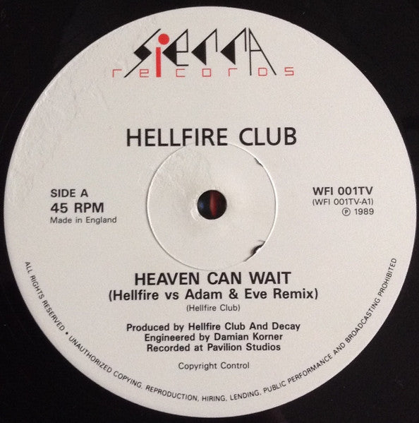 Hellfire Club : Heaven Can Wait  (12")