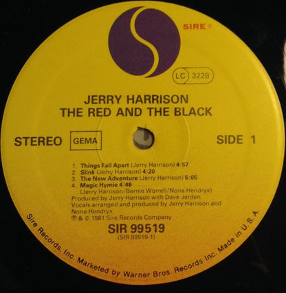 Jerry Harrison : The Red And The Black (LP, Album)