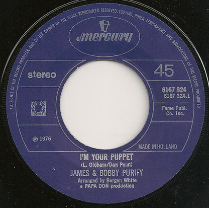 James & Bobby Purify : I'm Your Puppet (7")