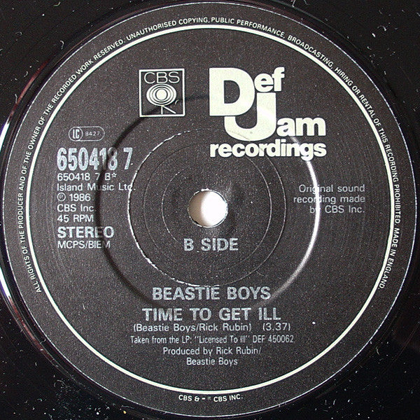 Beastie Boys : Fight For Your Right (7", Single)