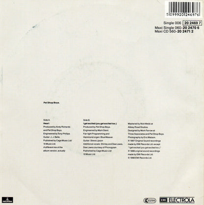 Pet Shop Boys : Heart (7", Single, Nei)