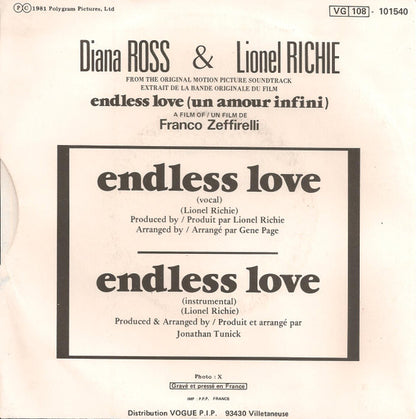 Diana Ross & Lionel Richie : Endless Love (7", Single)