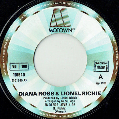Diana Ross & Lionel Richie : Endless Love (7", Single)