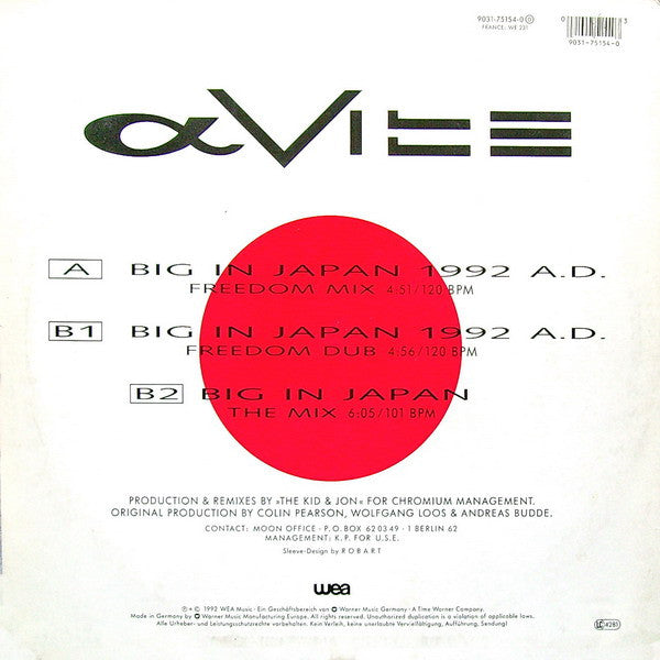 Alphaville : Big In Japan 1992 A.D. (12")