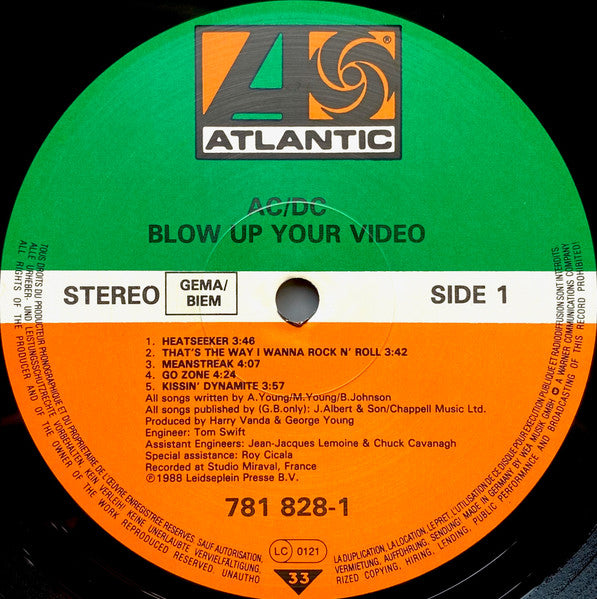 AC/DC : Blow Up Your Video (LP, Album)