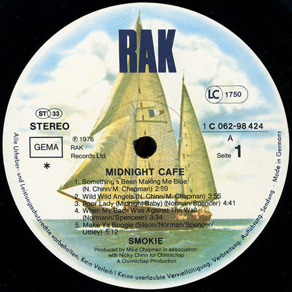 Smokie : Midnight Café (LP, Album, RE, Six)