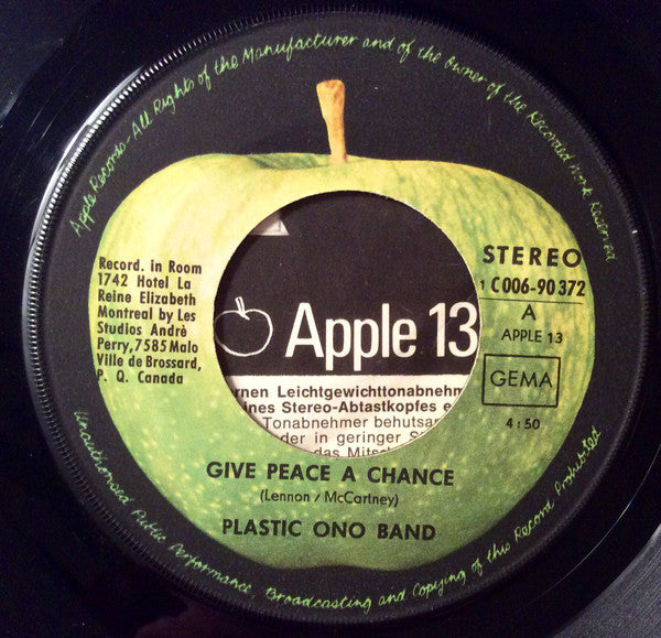 Plastic Ono Band* : Give Peace A Chance (7", Single)