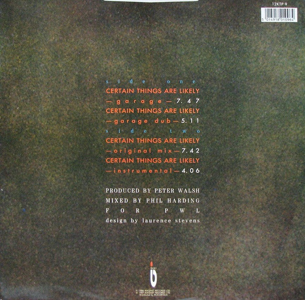 Kissing The Pink : Certain Things Are Likely (12")