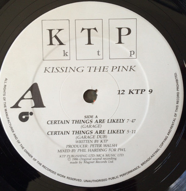Kissing The Pink : Certain Things Are Likely (12")