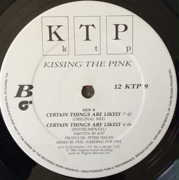Kissing The Pink : Certain Things Are Likely (12")