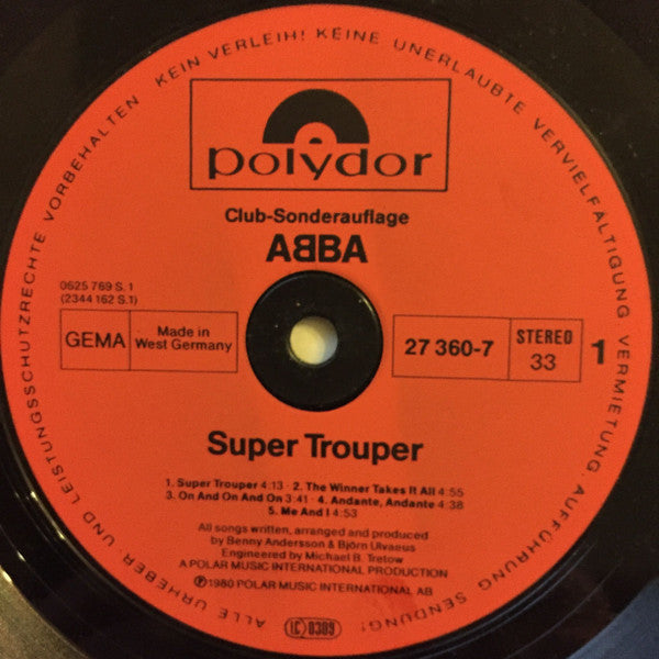 ABBA : Super Trouper (LP, Album, Club)