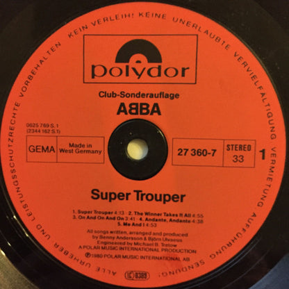 ABBA : Super Trouper (LP, Album, Club)