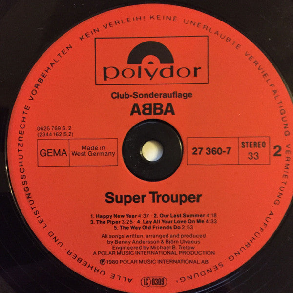 ABBA : Super Trouper (LP, Album, Club)