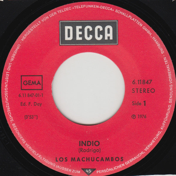 Los Machucambos : Indio (7", Single)